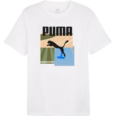 Puma Herren, Sportshirt, Grafik Sommer Sport T-Shirt (M), Weiss, M Puma Herren, Sportshirt, Grafik Sommer Sport T-Shirt (M), Weiss, M