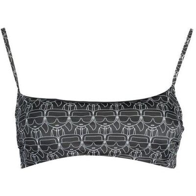 Karl Lagerfeld, Damen, Bikinis, Black Polyester Women's Swimsuit, Schwarz, (XS) Karl Lagerfeld, Damen, Bikinis, Black Polyester Women's Swimsuit, Schwarz, (XS)