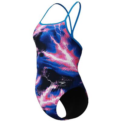 Speedo, Damen, Badeanzüge, Printed Turnback, Blau, (32, 36) Speedo, Damen, Badeanzüge, Printed Turnback, Blau, (32, 36)