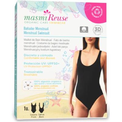 Masmi, Periodenunterwäsche, Bio Perioden Badeanzug Schwarz Grösse: S - Reuse (S) Masmi, Periodenunterwäsche, Bio Perioden Badeanzug Schwarz Grösse: S - Reuse (S)