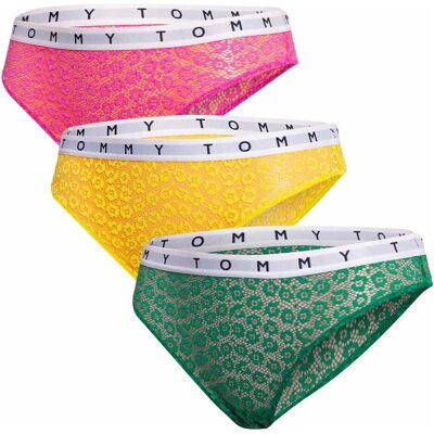 Tommy Hilfiger Damen, Bikinis, Damen 3P Full Lace Bikini Style Unterwäsche, Solar Yellow/Green Mal/Pink Amour, S, Gelb, Rosa, Grün, (S) Tommy Hilfiger Damen, Bikinis, Damen 3P Full Lace Bikini Style Unterwäsche, Solar Yellow/Green Mal/Pink Amour, S, Gelb, Rosa, Grün, (S)