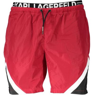 Karl Lagerfeld, Herren, Badehosen, Red Polyester Men's Swim Boxer, Rot, (S) Karl Lagerfeld, Herren, Badehosen, Red Polyester Men's Swim Boxer, Rot, (S)