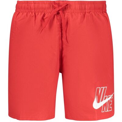 Nike, Herren, Badehosen, Herren Badeanzug Mit Rotem Unterteil, Rot, (M) Nike, Herren, Badehosen, Herren Badeanzug Mit Rotem Unterteil, Rot, (M)
