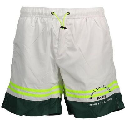 Karl Lagerfeld, Herren, Badehosen, Bianco Polyester Men's Swim Boxer, Weiss, (S) Karl Lagerfeld, Herren, Badehosen, Bianco Polyester Men's Swim Boxer, Weiss, (S)