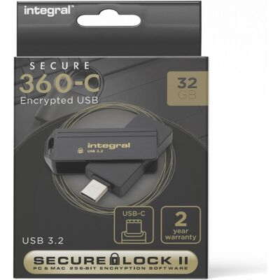 Integral 32GB USB-C USB-Stick - Sicher, Schnell & Verschlüsselt Integral 32GB USB-C USB-Stick - Sicher, Schnell & Verschlüsselt