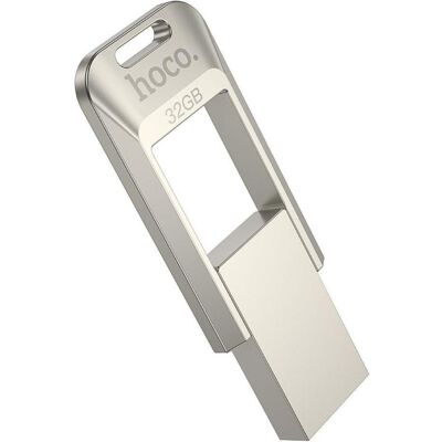 Hoco Memory cards pendrive USB A + USB C UD16 32GB USB3.0 (32 GB, USB-A, USB-C), USB Stick, Silber Hoco Memory cards pendrive USB A + USB C UD16 32GB USB3.0 (32 GB, USB-A, USB-C), USB Stick, Silber