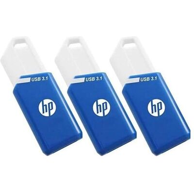 HP x755w triple pack 3x128GB (P) (128 GB, USB-A), USB Stick, Blau, Weiss HP x755w triple pack 3x128GB (P) (128 GB, USB-A), USB Stick, Blau, Weiss