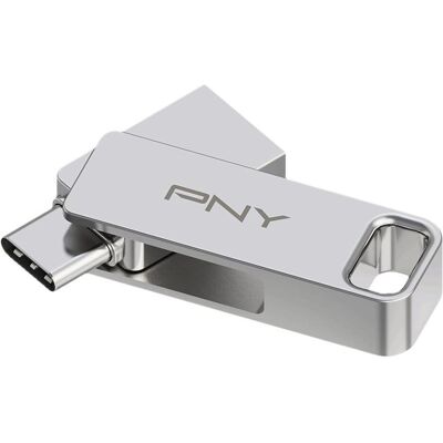PNY USB-Stick 128GB DUO LINK USB 3.2 Type-C Dual Flash Drive retail (128 GB, USB-C), USB Stick, Grau, Silber PNY USB-Stick 128GB DUO LINK USB 3.2 Type-C Dual Flash Drive retail (128 GB, USB-C), USB Stick, Grau, Silber