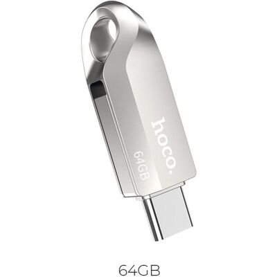 Hoco Memory cards pendrive USB A + USB C UD8 64GB USB3.0 (64 GB, USB-A, USB-C), USB Stick, Grau Hoco Memory cards pendrive USB A + USB C UD8 64GB USB3.0 (64 GB, USB-A, USB-C), USB Stick, Grau