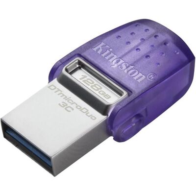 Kingston DataTraveler microDuo 3C USB flash drive USB Type-A / USB Type-C 3.2 Gen 1 (3.1 (128 GB, USB-A, USB-C), USB Stick, Violett Kingston DataTraveler microDuo 3C USB flash drive USB Type-A / USB Type-C 3.2 Gen 1 (3.1 (128 GB, USB-A, USB-C), USB Stick, Violett