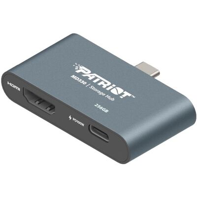 Patriot 256GB HUB + MD300 Speicher USB-C + HDMI (USB-C, 2 Ports), Dockingstation + USB Hub, Schwarz Patriot 256GB HUB + MD300 Speicher USB-C + HDMI (USB-C, 2 Ports), Dockingstation + USB Hub, Schwarz