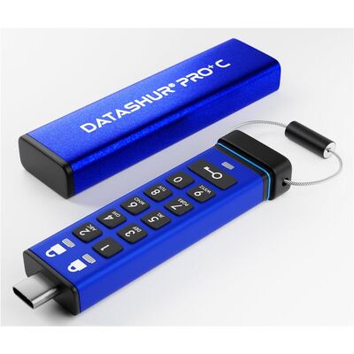 iStorage datAshur PRO+ Type C (128 GB, USB-C), USB Stick, Blau iStorage datAshur PRO+ Type C (128 GB, USB-C), USB Stick, Blau