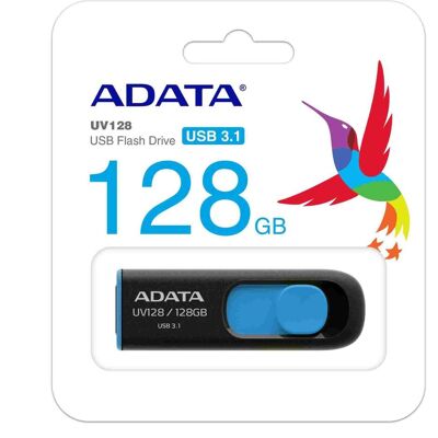 Adata Dash Drive UV128 (128 GB, USB-A), USB Stick, Blau, Schwarz Adata Dash Drive UV128 (128 GB, USB-A), USB Stick, Blau, Schwarz