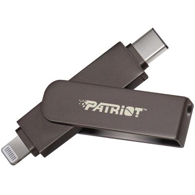 Patriot USB 512GB iLuxe Stick USB-C + Lightning 3.2 PAT (512 GB, USB-A, USB-C), USB Stick, Schwarz Patriot USB 512GB iLuxe Stick USB-C + Lightning 3.2 PAT (512 GB, USB-A, USB-C), USB Stick, Schwarz