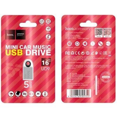 Hoco Speicherkarten pendrive mini UD9 16GB USB2.0 (16 GB, USB-A), USB Stick, Silber Hoco Speicherkarten pendrive mini UD9 16GB USB2.0 (16 GB, USB-A), USB Stick, Silber
