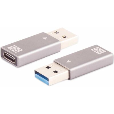 Shiverpeaks S/CONN maximum connectivity Adapter USB A Stecker auf USB C Buchse, 3.1, 10Gbps, Metallauführung (USB-A), Data + Video Adapter Shiverpeaks S/CONN maximum connectivity Adapter USB A Stecker auf USB C Buchse, 3.1, 10Gbps, Metallauführung (USB-A), Data + Video Adapter