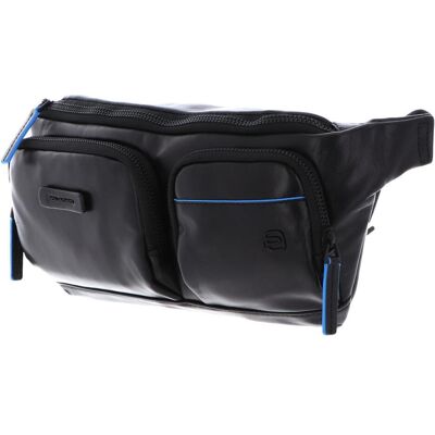 Piquadro, Herren, Bauchtasche, Blue Square, Genuine Leather, Textile Fanny Pack, Toiletry, CA557, Schwarz Piquadro, Herren, Bauchtasche, Blue Square, Genuine Leather, Textile Fanny Pack, Toiletry, CA557, Schwarz