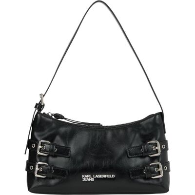 Karl Lagerfeld, Damen, Handtasche, KLJ Buckle Shoulder Bag B1W30156, Schwarz Karl Lagerfeld, Damen, Handtasche, KLJ Buckle Shoulder Bag B1W30156, Schwarz