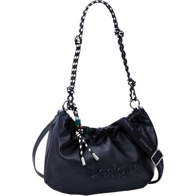 Desigual, Damen, Handtasche, Half Logo Waverly Shoulder Bag, Schwarz Desigual, Damen, Handtasche, Half Logo Waverly Shoulder Bag, Schwarz
