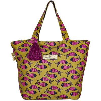 Little Legends, Damen, Tasche, Kleine Legenden - Strandbag / Wochenendbeutel / Reisetasche Handgepäck - Damen - Fisch Indian Pink, Pink, Mehrfarbig Little Legends, Damen, Tasche, Kleine Legenden - Strandbag / Wochenendbeutel / Reisetasche Handgepäck - Damen - Fisch Indian Pink, Pink, Mehrfarbig