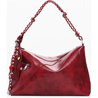 Desigual, Damen, Handtasche, Half Logo Leiria Shoulder Bag, Rot Desigual, Damen, Handtasche, Half Logo Leiria Shoulder Bag, Rot