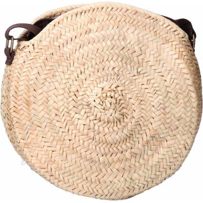 EDM, Damen, Handtasche, DHandtasche rund Palmblatt 30 x 30 cm, Beige EDM, Damen, Handtasche, DHandtasche rund Palmblatt 30 x 30 cm, Beige