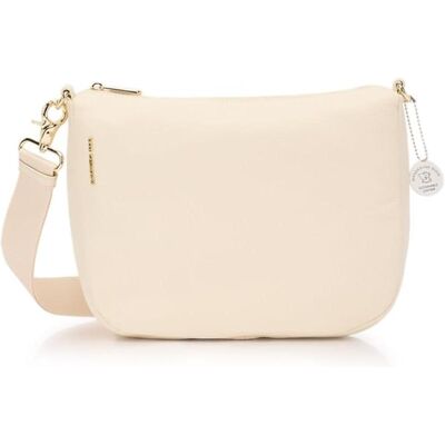 Mandarina Duck, Damen, Handtasche, Mellow Lederhobo mit Schouderriem und Innenorganisation, Beige Mandarina Duck, Damen, Handtasche, Mellow Lederhobo mit Schouderriem und Innenorganisation, Beige