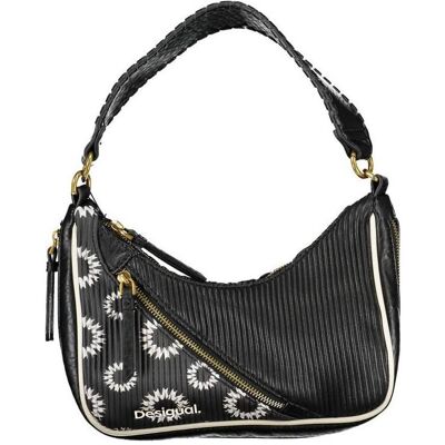 Desigual, Damen, Handtasche, Black Polyurethane Women Handbag, Schwarz Desigual, Damen, Handtasche, Black Polyurethane Women Handbag, Schwarz