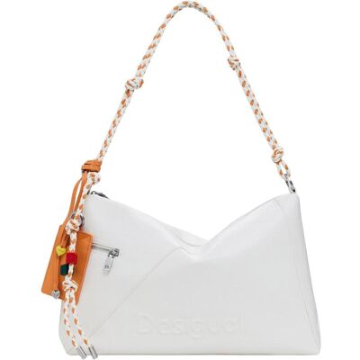 Desigual, Damen, Handtasche, Half Logo Leiria 2.0 Shoulder Bag, Beige Desigual, Damen, Handtasche, Half Logo Leiria 2.0 Shoulder Bag, Beige