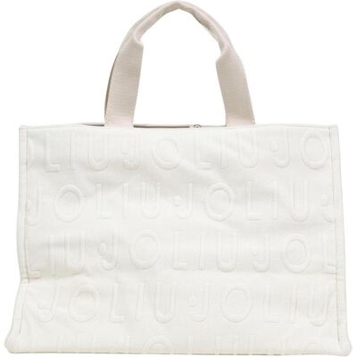 Liu Jo, Damen, Handtasche, Shopper Dames - Schoudertas - Logo Print - Logo - Beige, Weiss Liu Jo, Damen, Handtasche, Shopper Dames - Schoudertas - Logo Print - Logo - Beige, Weiss