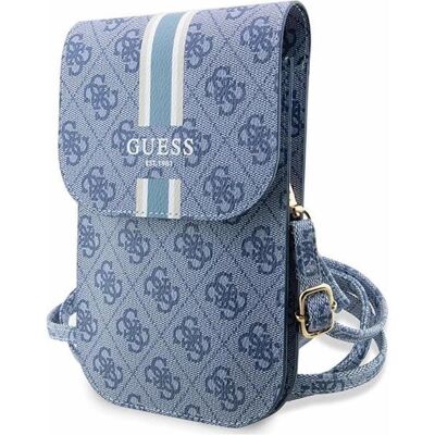 Guess Damen, Handtasche, PU 4G Printed Stripes Phone Bag - blue, Blau Guess Damen, Handtasche, PU 4G Printed Stripes Phone Bag - blue, Blau