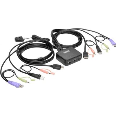Eaton 2-Port USB/HD Cable KVM Switch with Audio/Video Cables and USB Peripheral Sharing, KVM Switch, Schwarz Eaton 2-Port USB/HD Cable KVM Switch with Audio/Video Cables and USB Peripheral Sharing, KVM Switch, Schwarz