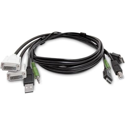 StarTech .com SK2DVI2HDMMKVM06-TAA, 1,8 m, USB, USB, Noir, 2 x DVI/USB-A/3.5mm, 2 x HDMI/USB-B/3.5mm, KVM-Switch Kabel StarTech .com SK2DVI2HDMMKVM06-TAA, 1,8 m, USB, USB, Noir, 2 x DVI/USB-A/3.5mm, 2 x HDMI/USB-B/3.5mm, KVM-Switch Kabel