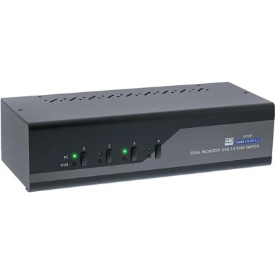 InLine KVM Switch 4-fach Dual Monitor, KVM Switch, Schwarz, Grau InLine KVM Switch 4-fach Dual Monitor, KVM Switch, Schwarz, Grau