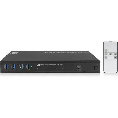 ACT 4-Port DisplayPort 4K@60Hz KVM switch, KVM Switch, Schwarz ACT 4-Port DisplayPort 4K@60Hz KVM switch, KVM Switch, Schwarz