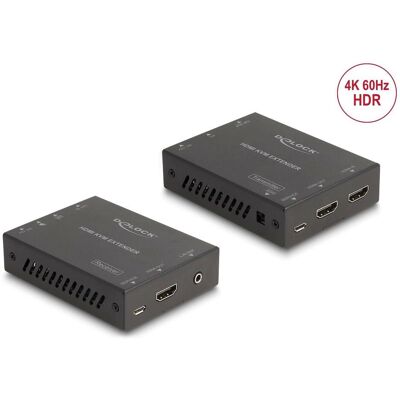 Delock HDMI KVM Extender Set über Cat.6 Kabel 4K 60 Hz 70 m, KVM Switch, Schwarz Delock HDMI KVM Extender Set über Cat.6 Kabel 4K 60 Hz 70 m, KVM Switch, Schwarz
