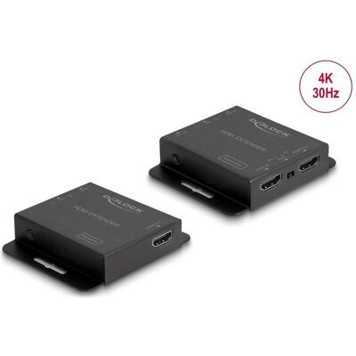 Delock HDMI Extender Set über Cat.6 Kabel 4K 30 Hz, KVM Switch, Schwarz Delock HDMI Extender Set über Cat.6 Kabel 4K 30 Hz, KVM Switch, Schwarz