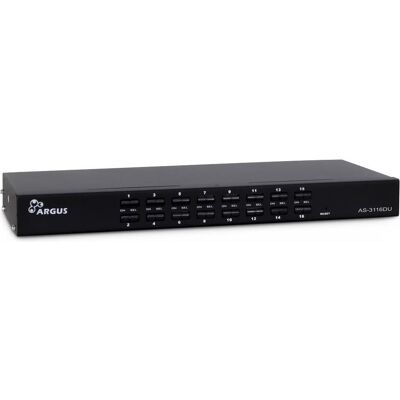 Intertech 16-Port KVM-Switch, 16 x VGA, USB, PS/2, KVM Switch, Schwarz Intertech 16-Port KVM-Switch, 16 x VGA, USB, PS/2, KVM Switch, Schwarz