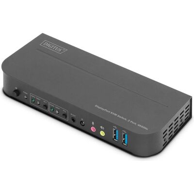 Digitus KVM-Switch, 2-Port, 4K60Hz, 2 x DP in, 1 x DP/HDMI out, KVM Switch, Schwarz Digitus KVM-Switch, 2-Port, 4K60Hz, 2 x DP in, 1 x DP/HDMI out, KVM Switch, Schwarz
