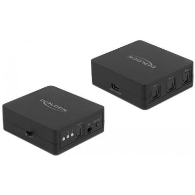 Delock S/PDIF TOSLINK Switch 7,60cm (3") 1 Out mit IR-Fernbedienung und USB Stromversorgung, Switch Box Delock S/PDIF TOSLINK Switch 7,60cm (3") 1 Out mit IR-Fernbedienung und USB Stromversorgung, Switch Box
