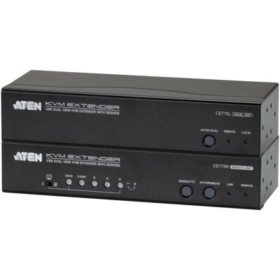 Aten CE775 USB VGA Dual View KVM Extender 14016486, KVM Switch, Schwarz Aten CE775 USB VGA Dual View KVM Extender 14016486, KVM Switch, Schwarz