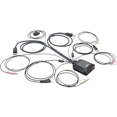 Eaton 2-Port DisplayPort 1.1/USB KVM Switch with Audio/Video Built-In Cables USB Periphera, KVM Switch, Schwarz Eaton 2-Port DisplayPort 1.1/USB KVM Switch with Audio/Video Built-In Cables USB Periphera, KVM Switch, Schwarz