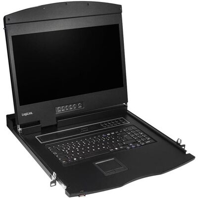 LogiLink KVM-Konsole mit 19" Bildschirm, HDMI, Full HD, USB-A, PS/2, QWERTZ, KVM Switch, Schwarz LogiLink KVM-Konsole mit 19" Bildschirm, HDMI, Full HD, USB-A, PS/2, QWERTZ, KVM Switch, Schwarz