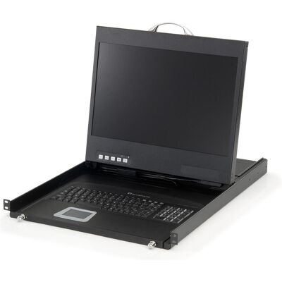 LevelOne KVM-8901DE 48,26 cm 19Zoll Widescreen LCD KVM Rack Console DE Keyboard, KVM Switch, Schwarz LevelOne KVM-8901DE 48,26 cm 19Zoll Widescreen LCD KVM Rack Console DE Keyboard, KVM Switch, Schwarz