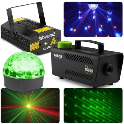BeamZ Komplettes Lichtset - Plug and Play Light Set mit Laser, LED -Licht -Effekt und (500 W, LED), Scheinwerfer, Mehrfarbig BeamZ Komplettes Lichtset - Plug and Play Light Set mit Laser, LED -Licht -Effekt und (500 W, LED), Scheinwerfer, Mehrfarbig