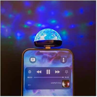 Kikkerland - Type C Phone Disco Light (US248) (3.81 cm), Spiegelkugel, Mehrfarbig Kikkerland - Type C Phone Disco Light (US248) (3.81 cm), Spiegelkugel, Mehrfarbig