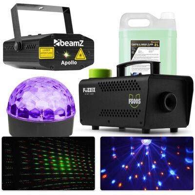 BeamZ licht en laser disco set - Met Jelly Ball, laser en rookmachine met 2 liter (1 W, LED), Scheinwerfer, Mehrfarbig BeamZ licht en laser disco set - Met Jelly Ball, laser en rookmachine met 2 liter (1 W, LED), Scheinwerfer, Mehrfarbig
