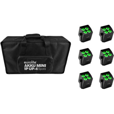 EuroLite Set 6x AKKU Mini IP UP-4 QCL Spot MK2 + Soft-Bag (4 W, LED), Scheinwerfer, Mehrfarbig EuroLite Set 6x AKKU Mini IP UP-4 QCL Spot MK2 + Soft-Bag (4 W, LED), Scheinwerfer, Mehrfarbig