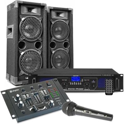 Max Max26 DJ -Set einschliesslich Lautsprecher, Verstärker und Mixer - 1200W, DJ Controller Max Max26 DJ -Set einschliesslich Lautsprecher, Verstärker und Mixer - 1200W, DJ Controller