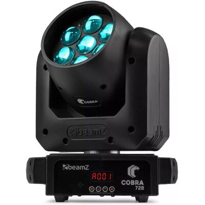 BeamZ Moving Head COBRA 712 (20 W, LED), Scheinwerfer, Rot, Grün, Weiss, Schwarz, Blau BeamZ Moving Head COBRA 712 (20 W, LED), Scheinwerfer, Rot, Grün, Weiss, Schwarz, Blau